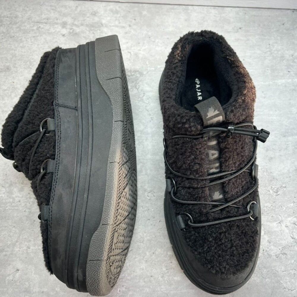 Pajar Jules Waterproof Lace Up Sherpa Nubuck Black Winter Sneaker Mule Womens 7 - Picture 1 of 14